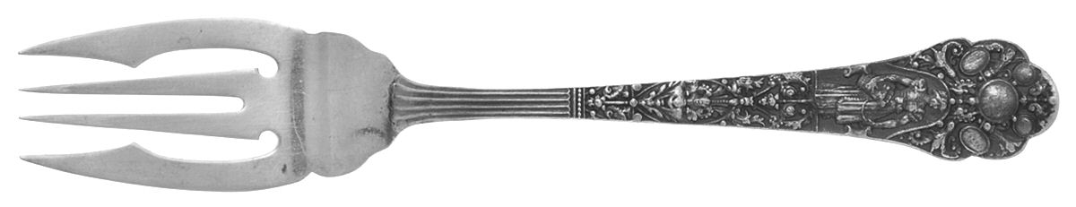 Medici-Old (Sterling, 1880, No Monograms) Large Individual Solid Fish/Salad Fork by Gorham Silver-1