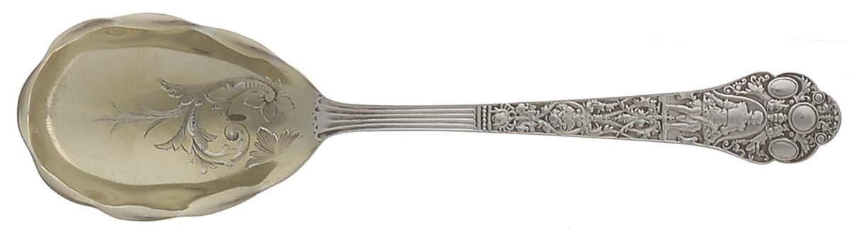 Medici-Old (Sterling, 1880, No Monograms) Bright Cut Bowl Sugar Spoon by Gorham Silver-1
