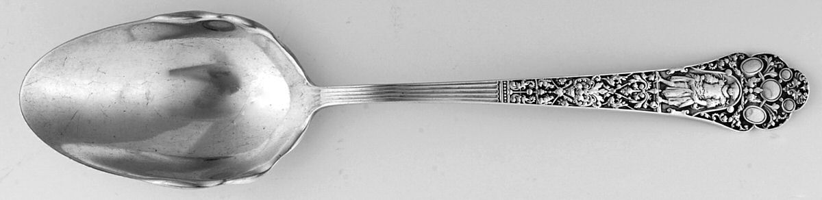 Medici-Old (Sterling, 1880, No Monograms) Solid Gravy Serving Spoon by Gorham Silver-1