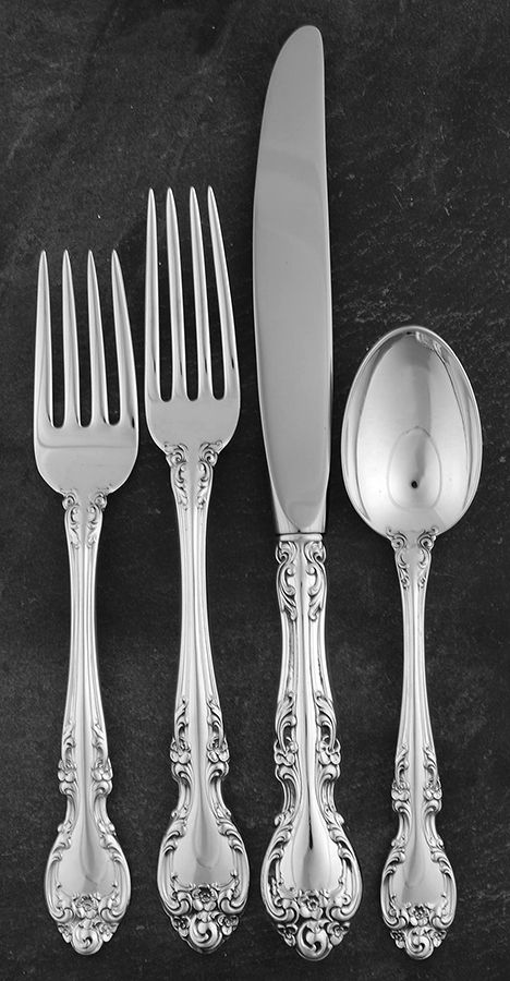 Melrose (Sterling, 1948, No Monograms) 4 Piece Place Size Setting by Gorham Silver-1
