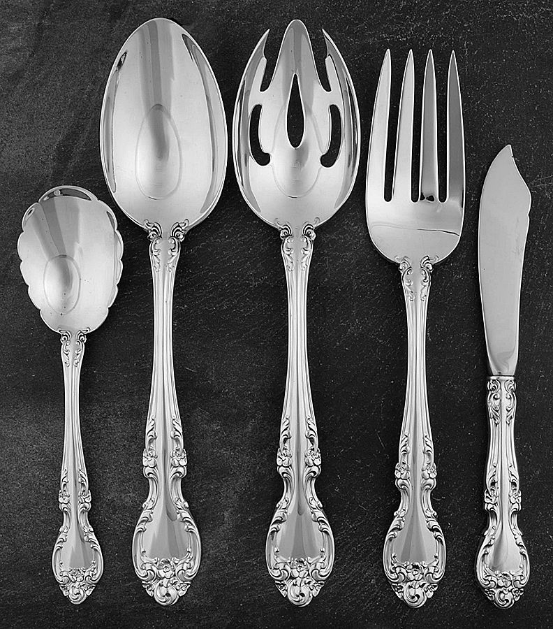 Melrose (Sterling, 1948, No Monograms) 5 Piece Hostess Set by Gorham Silver-1