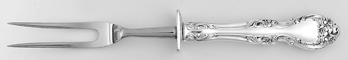Melrose (Sterling, 1948, No Monograms) Small Steak Carving Fork with Stainless Prongs by Gorham Silver-1