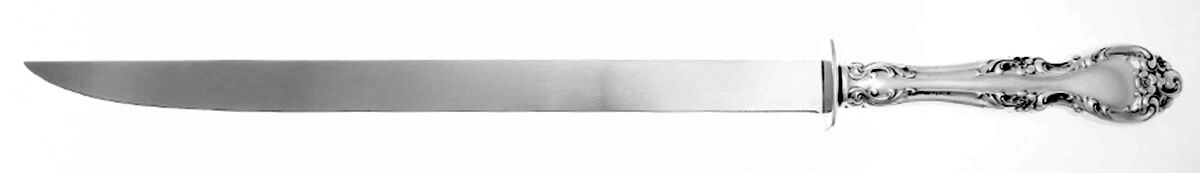 Melrose (Sterling, 1948, No Monograms) Large Carving/Roast Knife StnlBl w/Sterling Guard by Gorham Silver-1