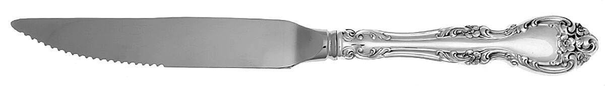 Melrose (Sterling, 1948, No Monograms) Steak Knife Individual Hollow, Serrate HC by Gorham Silver-1