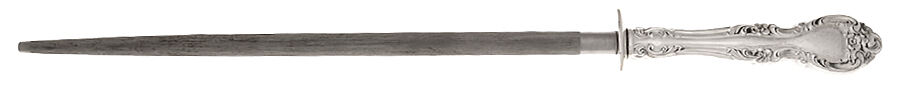 Melrose (Sterling, 1948, No Monograms) Large Roast Knife Sharpener wSteel Rod by Gorham Silver-1