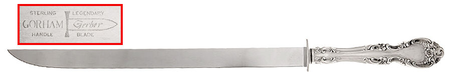 Melrose (Sterling, 1948, No Monograms) Large Stainless Blade Roast Carving Knife by Gorham Silver-1