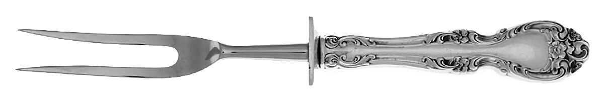 Melrose (Sterling, 1948, No Monograms) Small Steak Carving Fork with Stainless Prongs by Gorham Silver-1