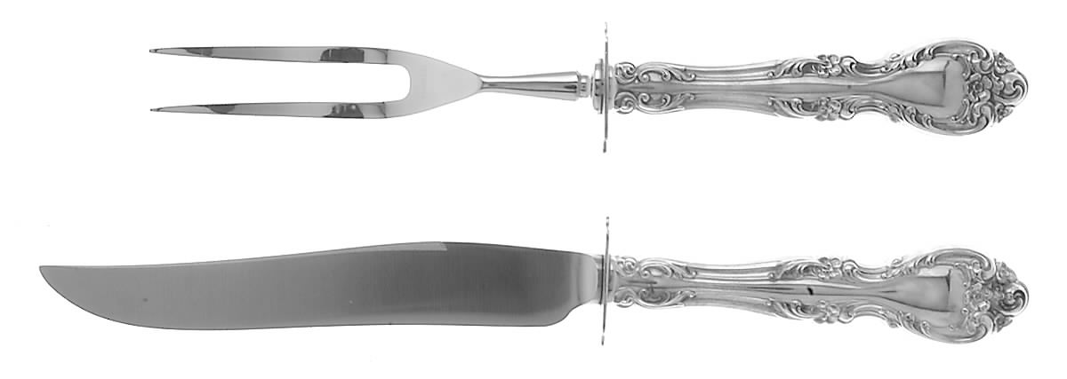 Melrose (Sterling, 1948, No Monograms) Small Stainless Blade 2-Piece Steak Carving Set by Gorham Silver-1