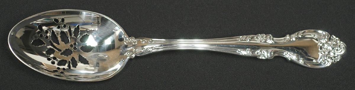 Melrose (Sterling, 1948, No Monograms) Holiday Tablespoon with Pierced Bowl HC by Gorham Silver-1