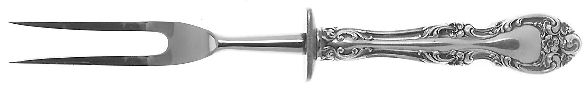 Melrose (Sterling, 1948, No Monograms) Small Steak Carving Fork with Stainless Prongs by Gorham Silver-1