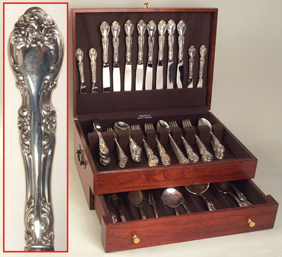 Melrose (Sterling, 1948, No Monograms) 74 Piece Set by Gorham Silver-1
