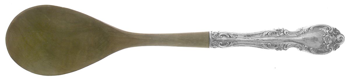 Melrose (Sterling, 1948, No Monograms) Salad Serving Spoon Wooden Bowl by Gorham Silver-1
