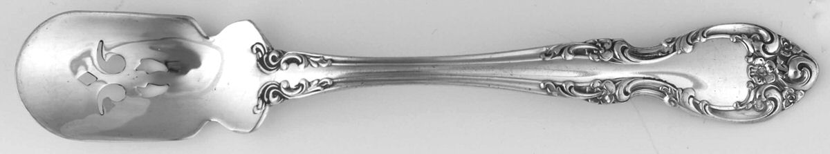 Melrose (Sterling, 1948, No Monograms) Short Handled Olive Spoon with Pierced Bowl by Gorham Silver-1