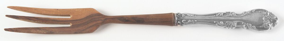 Melrose (Sterling, 1948, No Monograms) Salad Serving Fork with Wooden Prongs by Gorham Silver-1