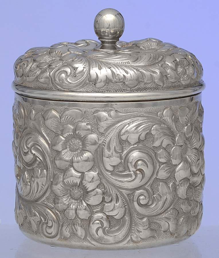 Sterling Hollowware Small Tea Caddy & Lid by Gorham Silver-1