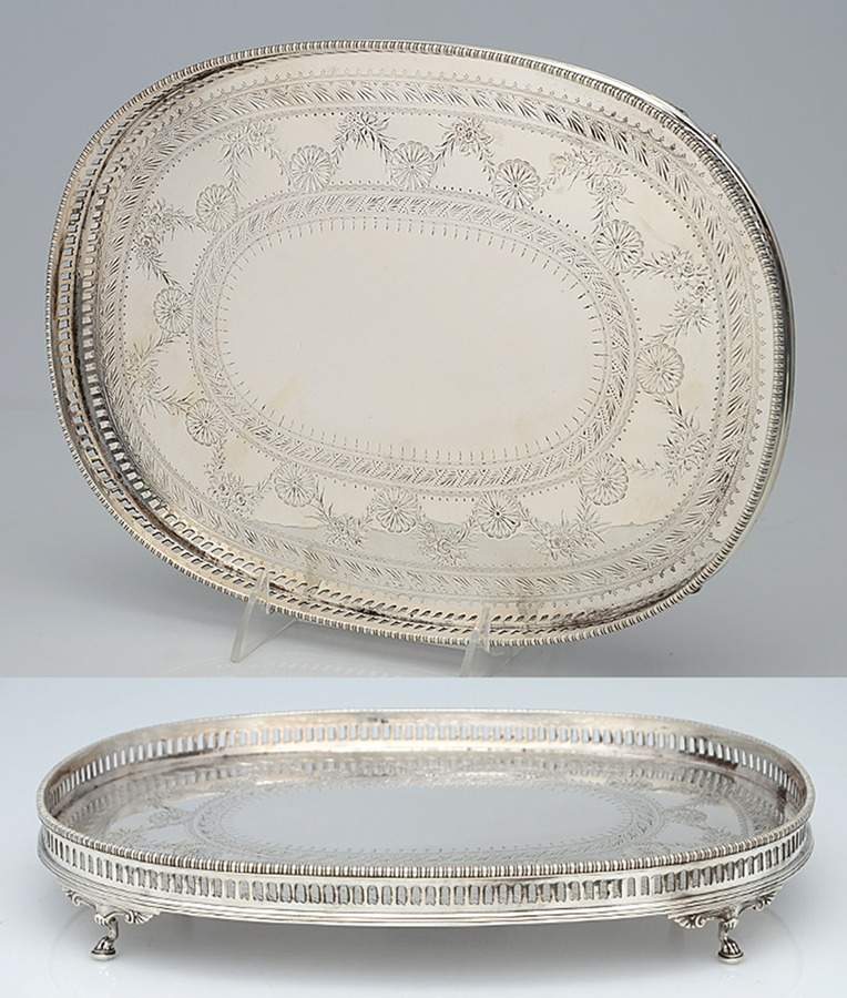 Sterling Hollowware 11" Oval Dessert Tray by Gorham Silver-1