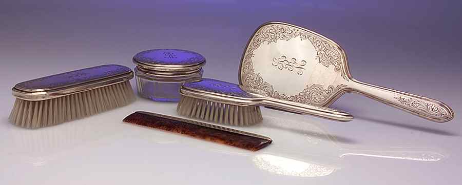 Sterling Hollowware 5 Piece Vanity Set by Gorham Silver-1