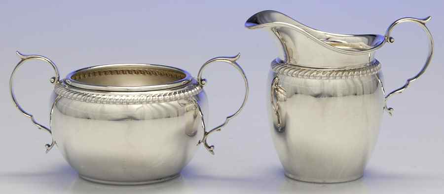 Sterling Hollowware Creamer & Open Sugar Set by Gorham Silver-1