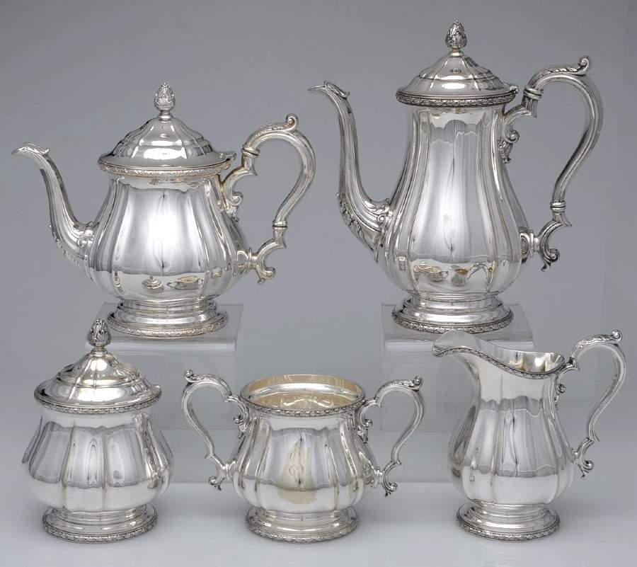 Silverplate Hollowware 5-Piece Plated Tea Set (with Waste) by Gorham Silver-1