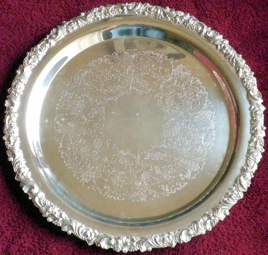 Silverplate Hollowware 12" Round Tray by Gorham Silver-1