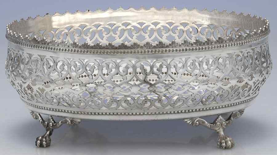 Silverplate Hollowware Pierced Footed Oval Centerpiece by Gorham Silver-1