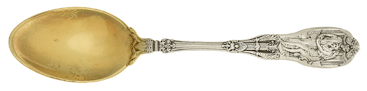 Mythologique (Sterling, 1894, Old, NoBeads, NoFaceBow) Teaspoon by Gorham Silver-1