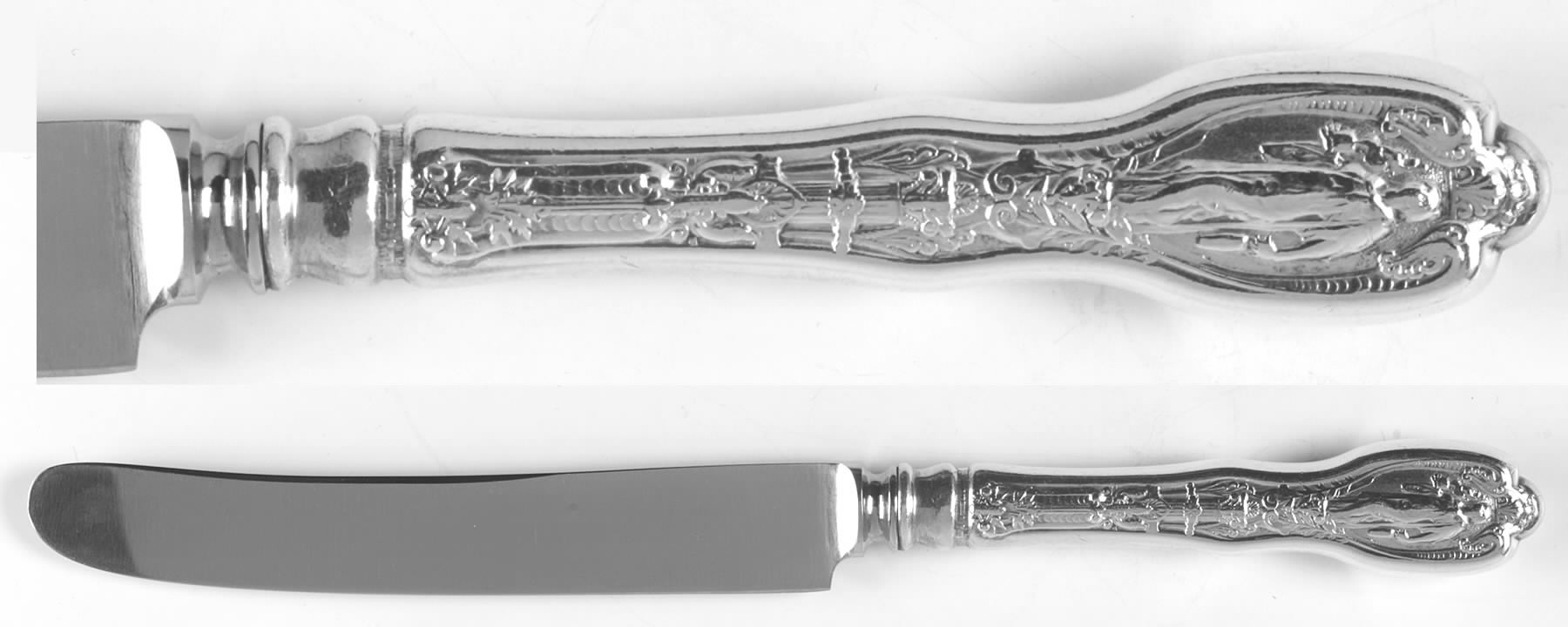 Mythologique (Sterling, 1894, Old, NoBeads, NoFaceBow) Old French Hollow Knife with Bolster by Gorham Silver-1