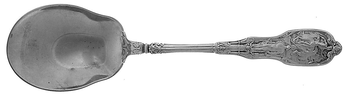Mythologique (Sterling, 1894, Old, NoBeads, NoFaceBow) Oversize Solid Salad Serving Spoon by Gorham Silver-1