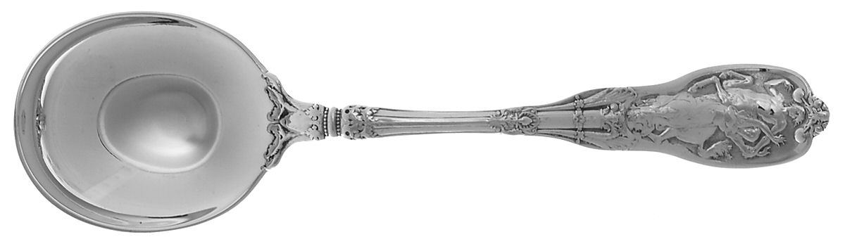 Mythologique (Sterling, 1894, Old, NoBeads, NoFaceBow) Round Bowl Soup Spoon (Gumbo) by Gorham Silver-1
