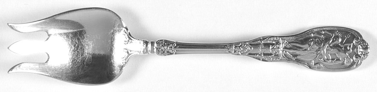 Mythologique (Sterling, 1894, Old, NoBeads, NoFaceBow) Small Ice Cream Fork by Gorham Silver-1