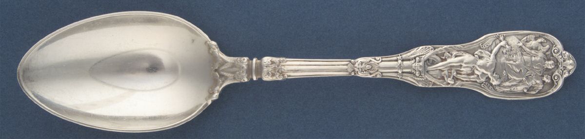 Mythologique (Sterling, 1894, Old, NoBeads, NoFaceBow) Tablespoon (Serving Spoon) by Gorham Silver-1