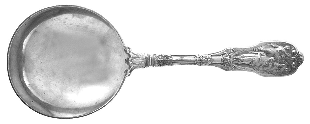 Mythologique (Sterling, 1894, Old, NoBeads, NoFaceBow) Small Solid Berry/Casserole Spoon by Gorham Silver-1