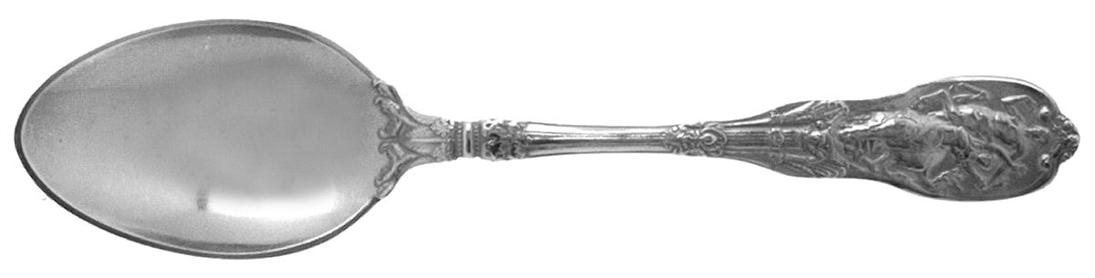 Mythologique (Sterling, 1894, Old, NoBeads, NoFaceBow) Dessert/Oval Soup Spoon by Gorham Silver-1