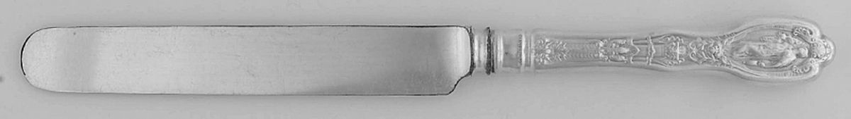 Mythologique (Str, 1894, Old, Mono, NoBeads, Noface Blunt Hollow Knife with Bolster by Gorham Silver-1