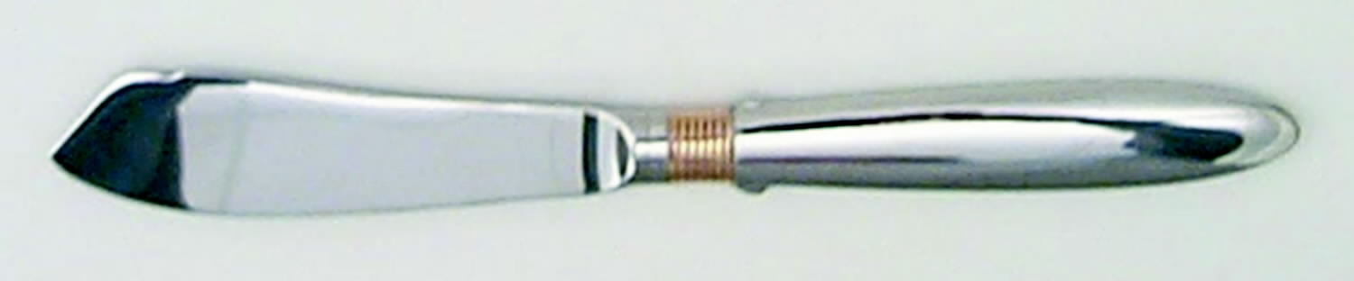 Narragansett Gold (Stainless, Gold Accent, Wings) Hollow Handle Master Butter Knife by Gorham Silver-1