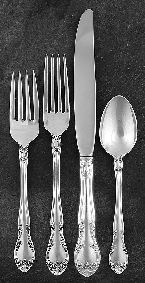 New Elegance (Silverplate, 1947) 4 Piece Place Setting by Gorham Silver-1