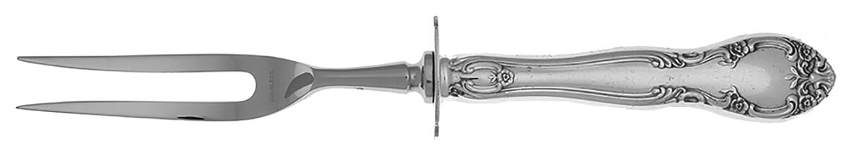 New Elegance (Silverplate, 1947) Small Steak Carving Fork with Stainless Prongs by Gorham Silver-1