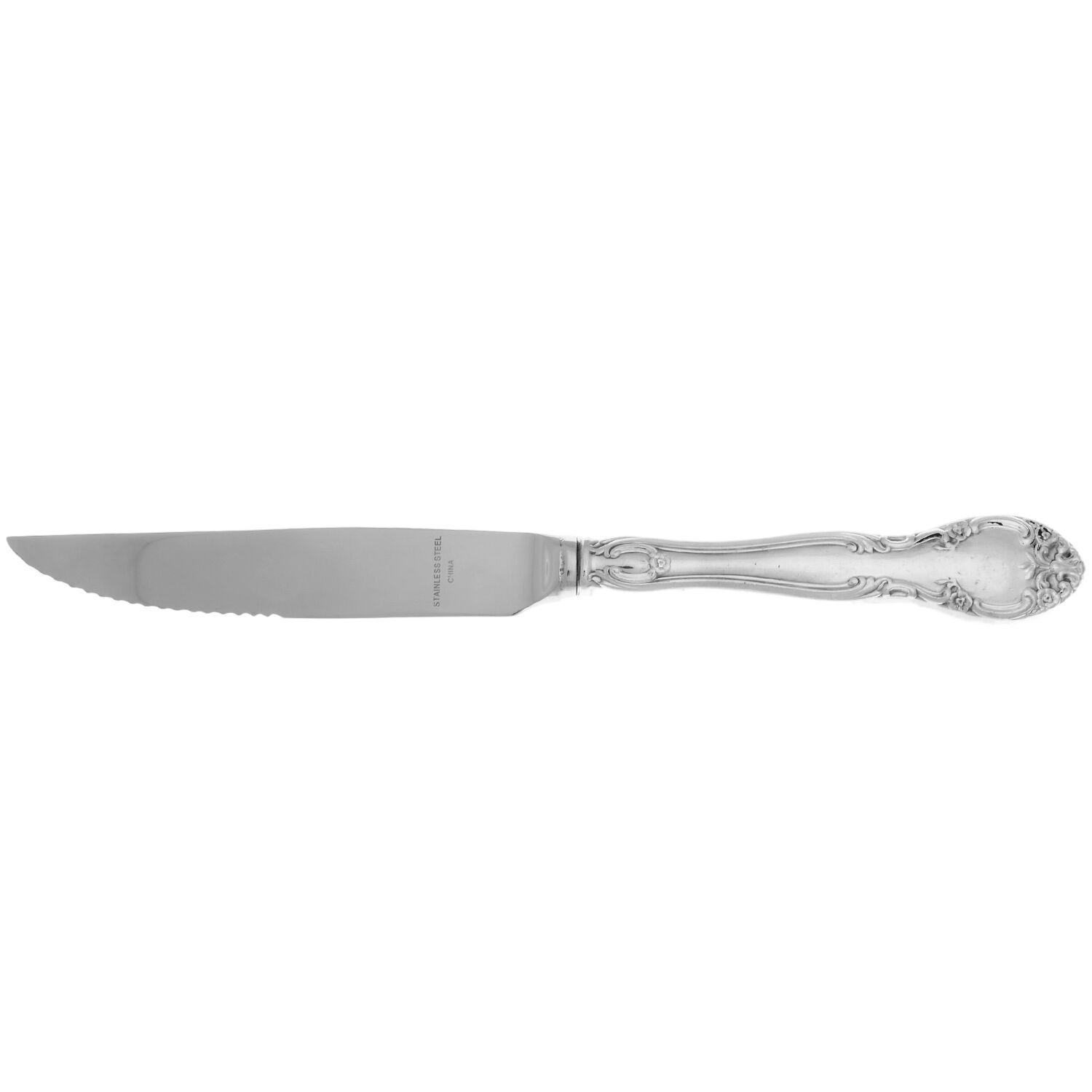 New Elegance (Silverplate, 1947) Steak Knife Individual Hollow, Serrate HC by Gorham Silver-1