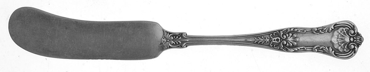 New Queens (Sterling, 1895) Flat Handle Butter Spreader by Gorham Silver-1