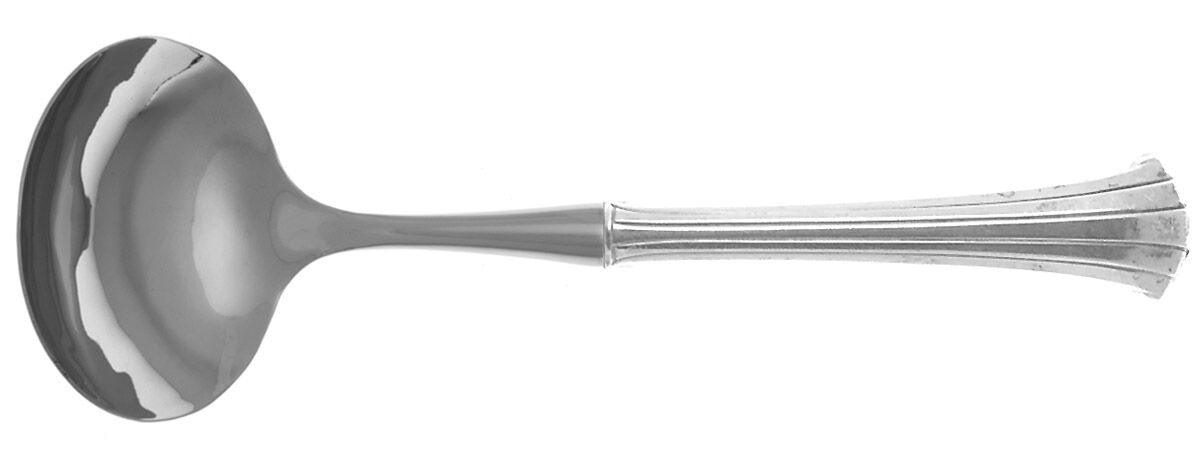 Newport Scroll (Sterling, 1983) Gravy Ladle with No Spout Stainless Bowl HC by Gorham Silver-1