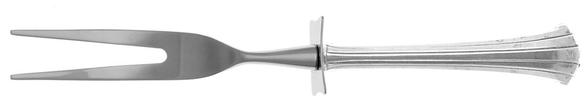 Newport Scroll (Sterling, 1983) Carving Fork Small with Stainless Prongs HC by Gorham Silver-1