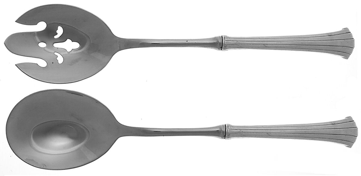 Newport Scroll (Sterling, 1983) 2 Pc Salad Set with Stainless Bowl by Gorham Silver-1