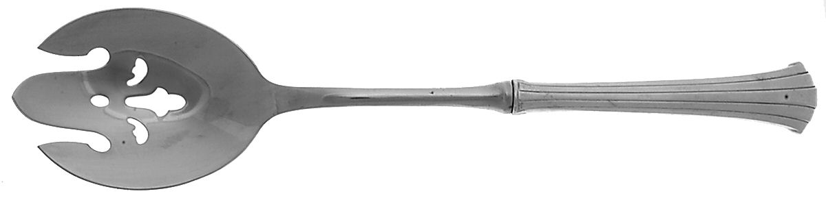 Newport Scroll (Sterling, 1983) Salad Serving Fork with Stainless Prongs by Gorham Silver-1