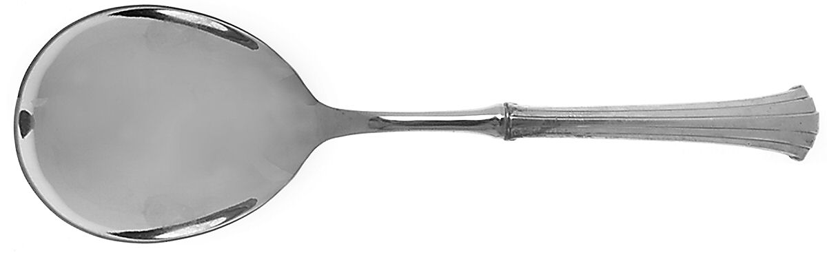 Newport Scroll (Sterling, 1983) Smooth Casserole Spoon with Stainless Bowl by Gorham Silver-1
