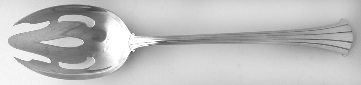 Newport Scroll (Sterling, 1983) Pierced Tablespoon (Serving Spoon) CM by Gorham Silver-1
