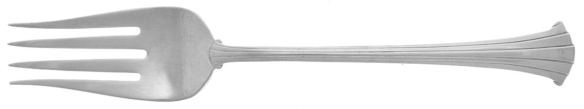Newport Scroll (Sterling, 1983) Medium Solid Cold Meat Serving Fork by Gorham Silver-1