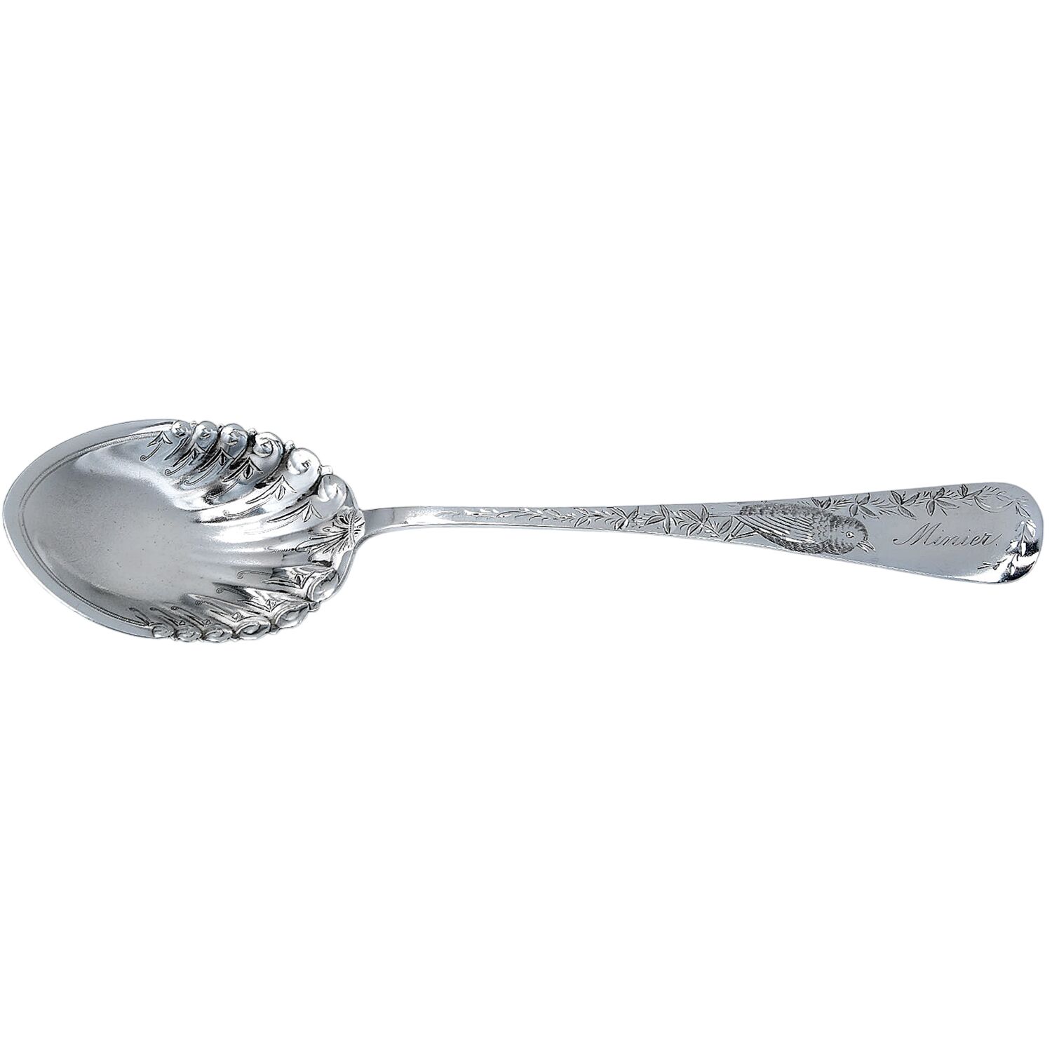 Nightingale (Sterling, 1885, No Monograms) Solid Salad Serving Spoon by Gorham Silver-1