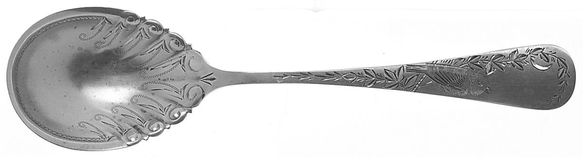 Nightingale (Sterling, 1885, No Monograms) Preserve Spoon by Gorham Silver-1