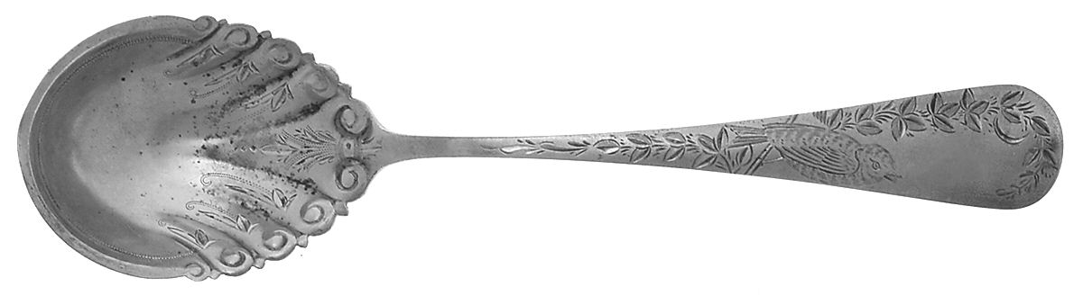 Nightingale (Sterling, 1885, No Monograms) Small Brtcut Berry/Casserole Spoon by Gorham Silver-1