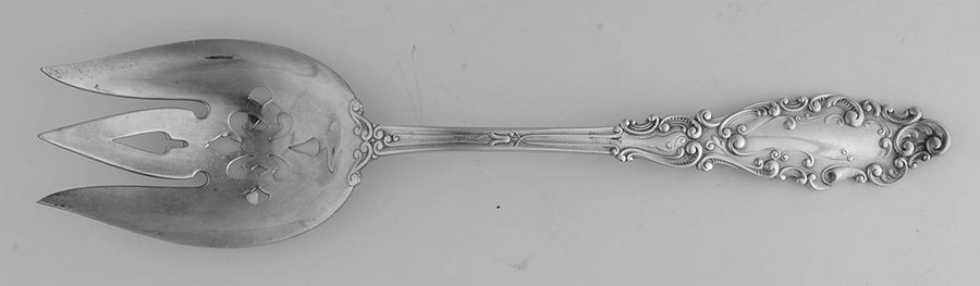 No. 27 (Silverplate, 1977) Oversize Solid Salad Servng Fork by Gorham Silver-1